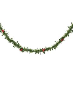 Weihnachtsgirlande Blätter und Beeren Ø 10 x 270 cm grün