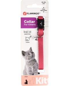 Flamingo Kittenhalsband Ziggi Kersenrood 15-22CM 10MM