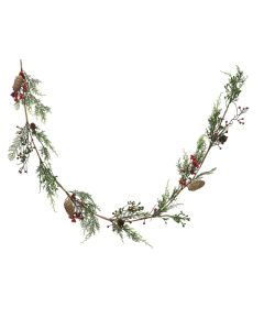Girlande rote Beeren und Kiefernzapfen L: 180 x Ø 4 cm
