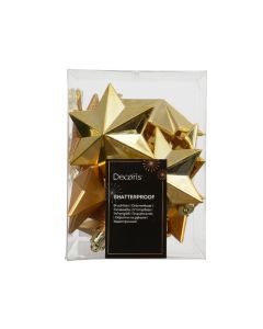 12 Unzerbrechliche Weihnachtssterne hell gold