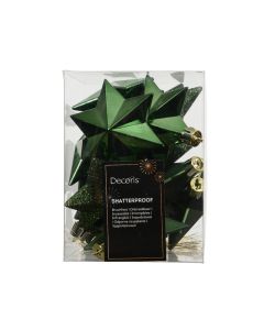 12 Unzerbrechliche Weihnachtssterne tannengrün