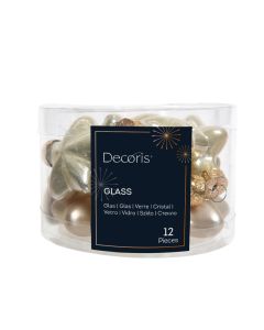 12 Glas Weihnachtssterne L 2 x B 4.5 x H 4 cm perle