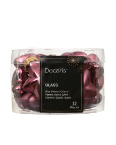 12 Glas Weihnachtssterne L 2 x B 4.5 x H 4 cm dunkelrosa
