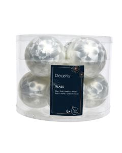 8 Glas Weihnachtskugeln Ø 7 cm eislack