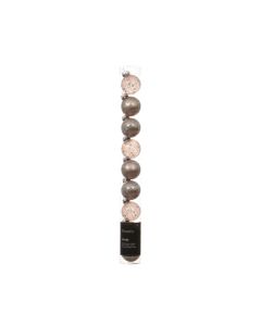 9 Glas mini Weihnachtskugeln Ø 3 cm rauchgrau