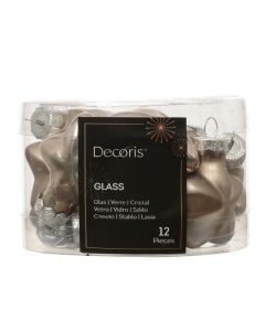 12 Glas Weihnachtssterne L 2 x B 4.5 x H 4 cm rauchgrau