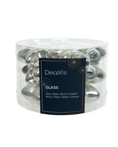 12 Glas Weihnachtssterne L 2 x B 4.5 x H 4 cm silber