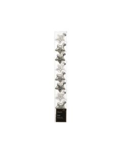 9 Glas Weihnachtssterne L 3 x B 1.3 x H 3 cm silber