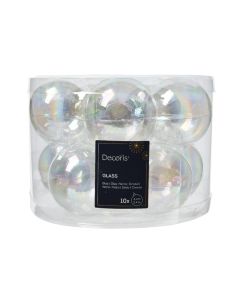 10 Glas Weihnachtskugeln Ø 6 cm transparent iris