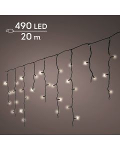 Eiszapfen Beleuchtung 490 LEDs Warm Weiß mit Scharzem Schnur