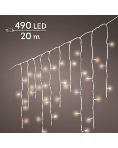 Eiszapfen Beleuchtung 490 LEDs Warm Weiß mit Weißem Schnur