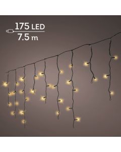Eiszapfen Beleuchtung 175 LEDs Klassisch Warm mit Scharzem Schnur