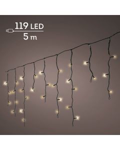 Eiszapfen Beleuchtung 119 LEDs Sanftes Gold mit Scharzem Schnur