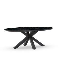 Tierra Outdoor Oblong Dining Tisch trespa marble charcoal 200 x 110 cm