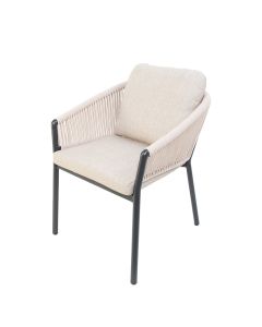 Lakeshore dining stoel midnight grey sunny crème
